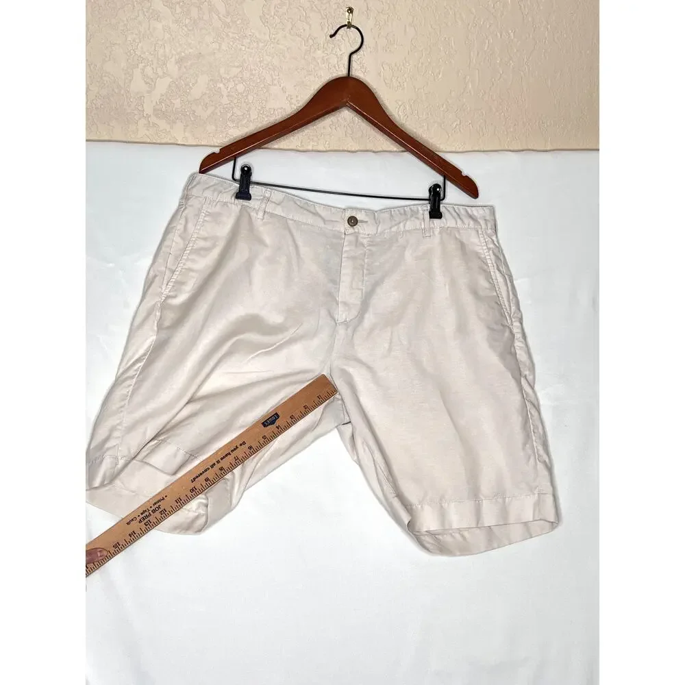 Faherty mens size 38 shorts cream linen/cotton golf cruise wear timeless